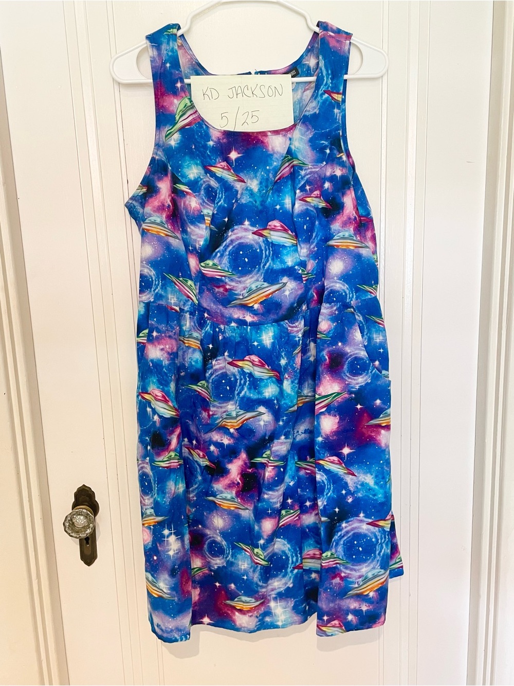 Retrolicious Vibrant UFO Print Dress